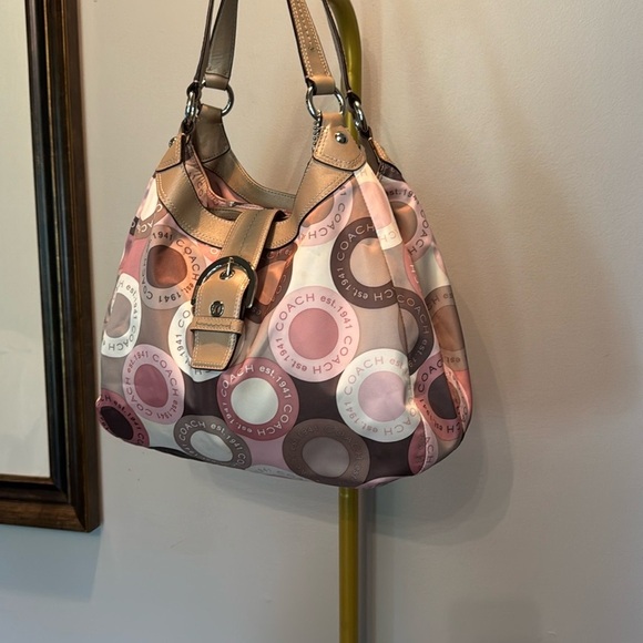 Coach snaphead sateen  Pink and Brown Retro Hobo Bag NWOT - Picture 6 of 16